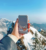 Modem with snow mountain background